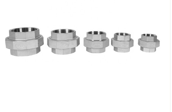 1/8 &quot;Pipa 304 SS Union Coupling Polishing NPT Berulir Untuk Minyak Bumi