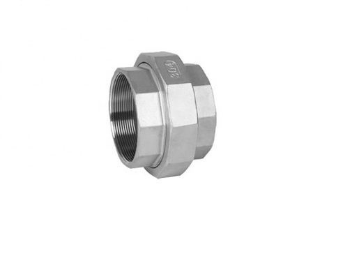 Pickling 2 Inch Stainless Steel Pipe Union Warna Perak NPT Berulir