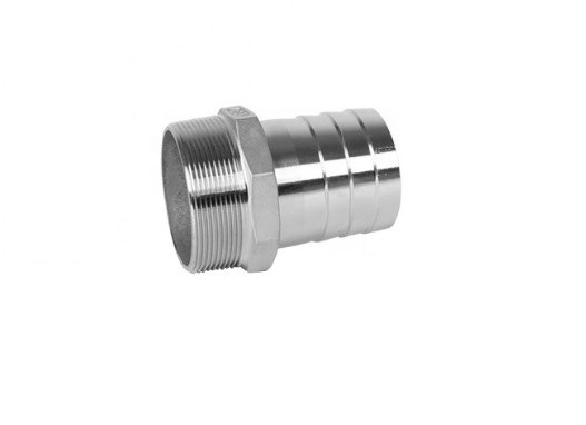 Puting Konektor Selang Hidrolik Stainless Steel Soket Berulir Pria Mulus