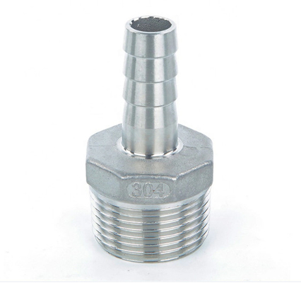 Puting Konektor Selang Hidrolik Stainless Steel Soket Berulir Pria Mulus