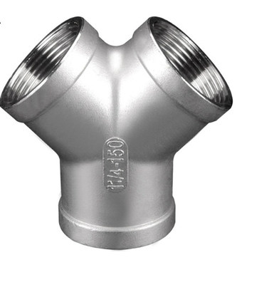 Y Type Stainless Steel Cross Tee Fitting 3 way 1 Inch Mirror Finish